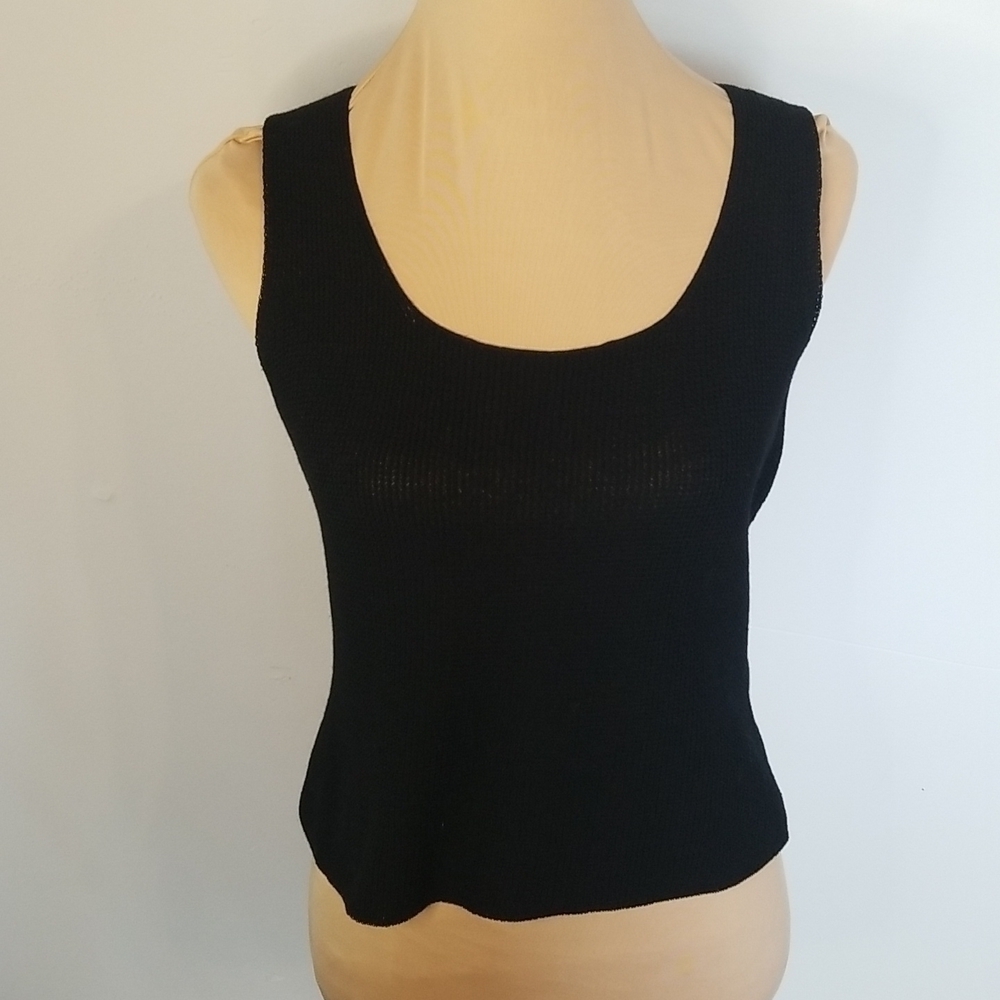Emanuel Ungaro Black Knit Sleeveless Top Medium